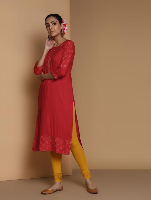 solid straight kurta - 16631093 - Very Small Image - 1