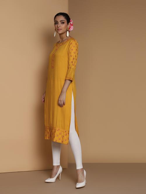 embroidered straight kurta - 16631094 - Very Small Image - 1