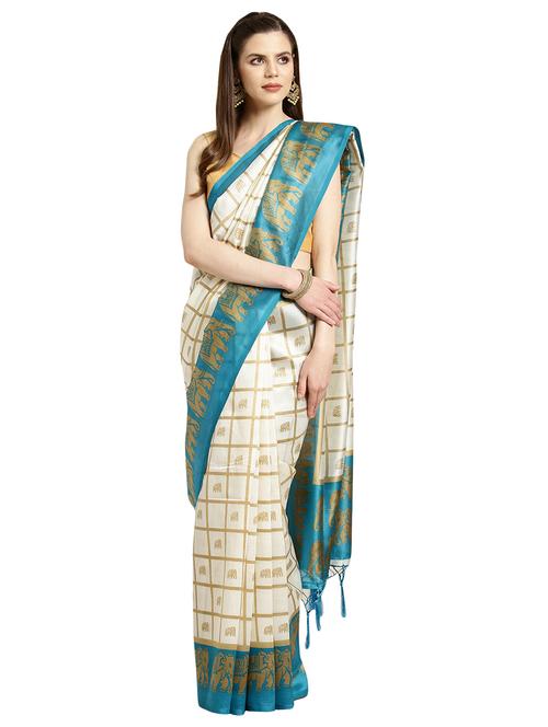 conversational printed saree with blouse - 16631295 - Very Small Image - 1
