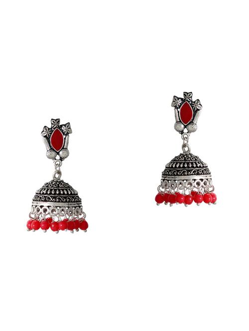 silver plated jhumka earring - 16632098 - Very Small Image - 1