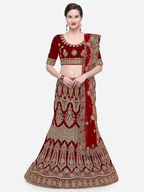 embroidered a-line lehenga - 16632184 - Very Small Image - 1