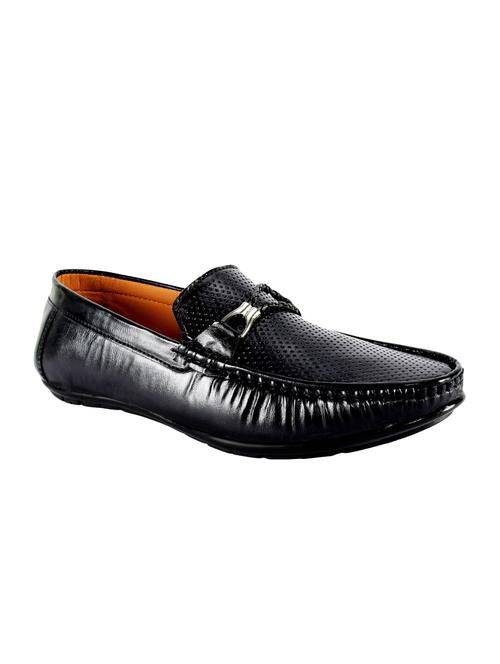 black leatherette slip on loafers - 16632448 - Very Small Image - 1