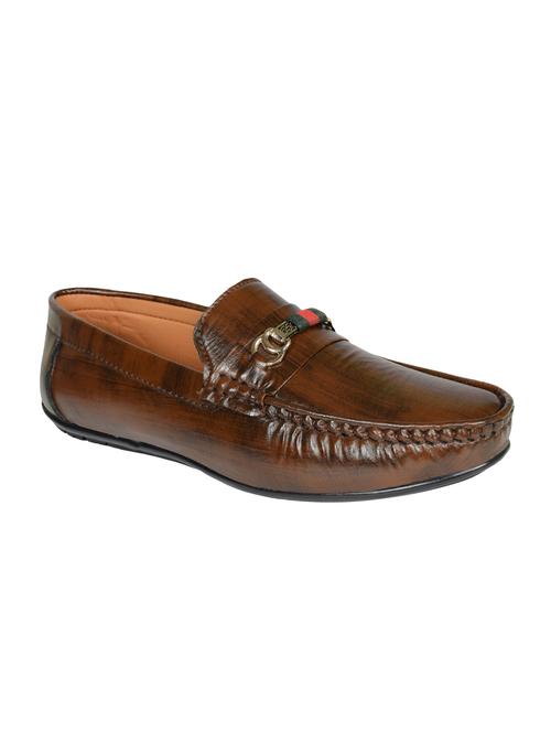 brown leatherette slip on loafers - 16632451 - Very Small Image - 1