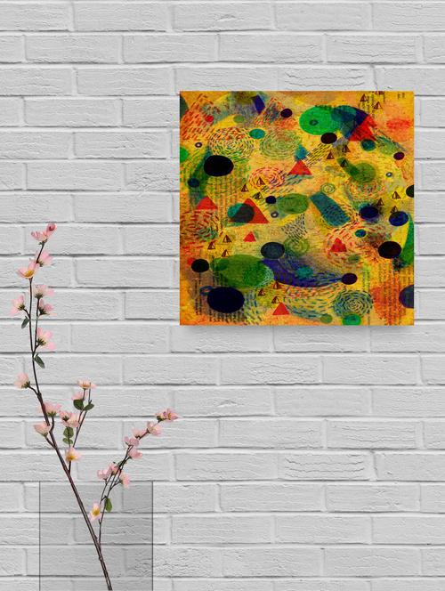 multi effect rose art canvas framed painting  - 16632897 - Very Small Image - 1