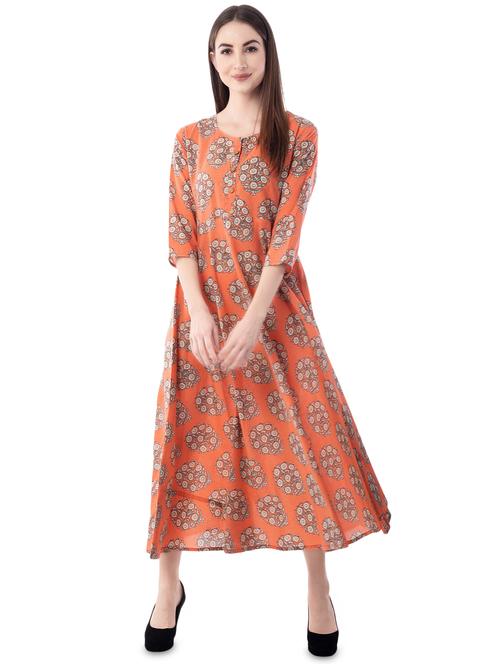 floral printed anarkali kurta - 16633188 - Very Small Image - 1