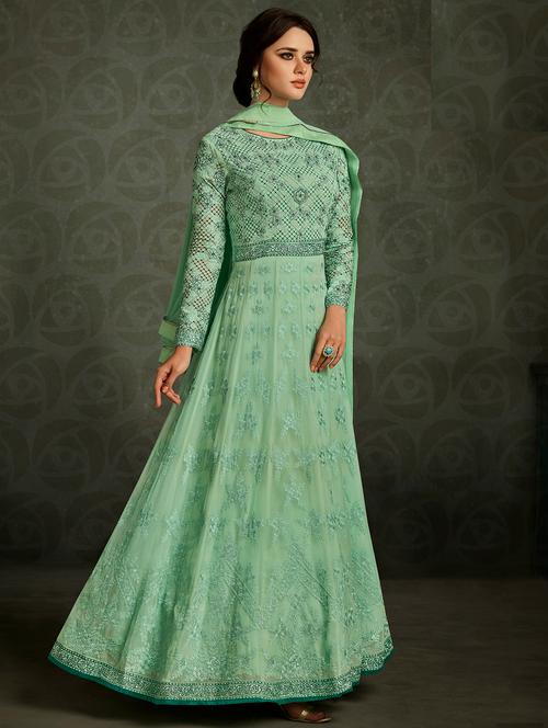 embroidered semi-stitched suit - 16634184 - Very Small Image - 1