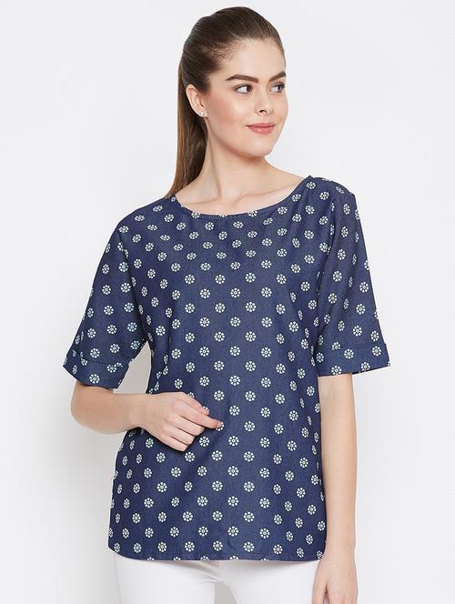 round neck floral top  - 16634503 - Very Small Image - 1