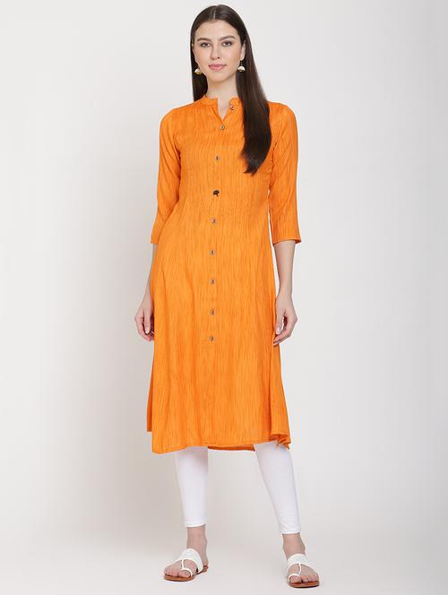 solid a-line kurta - 16634952 - Very Small Image - 1