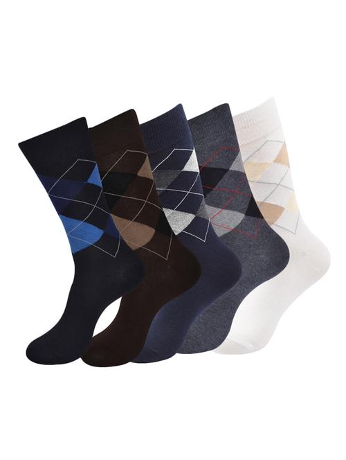 men pack of 5 printed above ankle length socks - 16635491 - Very Small Image - 1