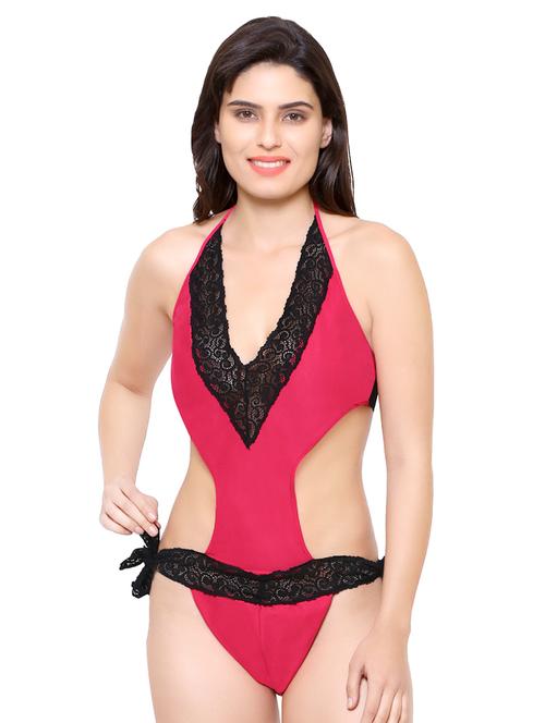 halter neck floral lace babydoll - 16635907 - Very Small Image - 1