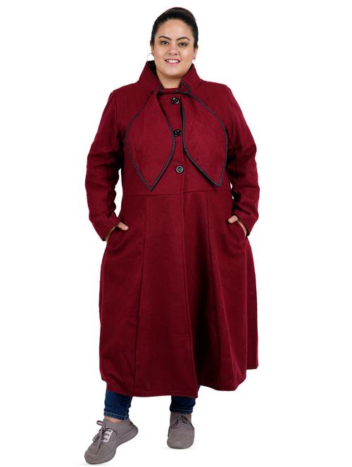 tie knot contrast piping long plus coat - 16636931 - Very Small Image - 1