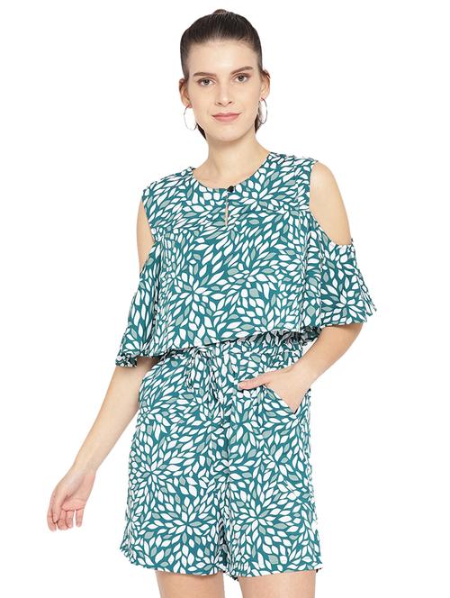 cold shoulder ruffled romper  - 16637961 - Very Small Image - 1