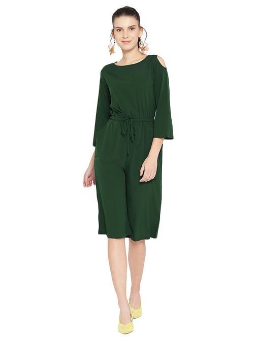 tie front cold shoulder jumpsuit  - 16637963 - Very Small Image - 1