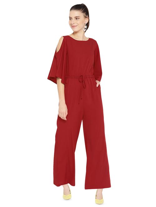 cold shoulder tie front jumpsuit  - 16637969 - Very Small Image - 1