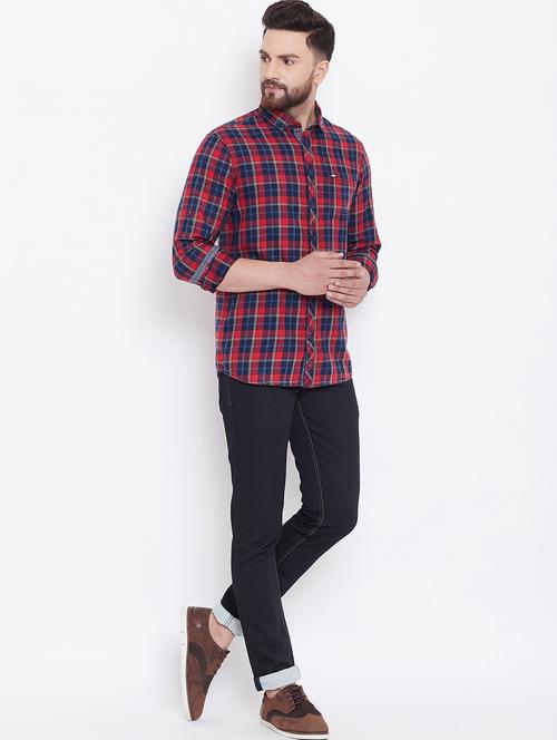 navy blue plain denim jeans - 16640379 - Very Small Image - 1