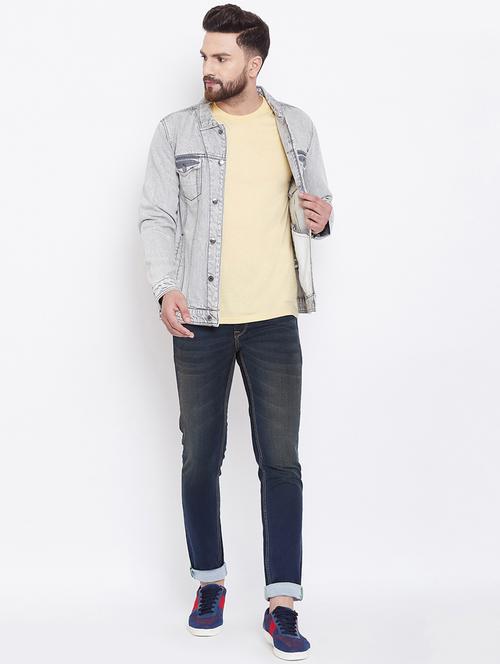 grey washed denim jacket - 16640465 - Very Small Image - 1