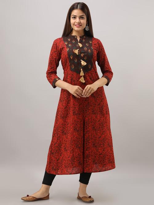 floral print a-line kurta  - 16642281 - Very Small Image - 1