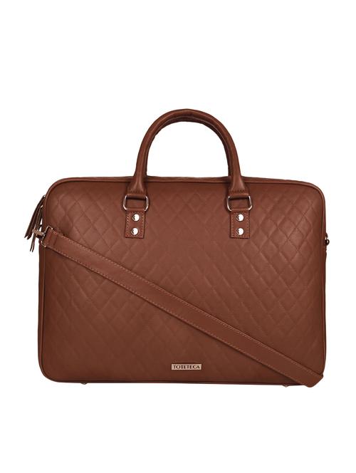 tan leatherette (pu) laptop bag - 16642668 - Very Small Image - 1