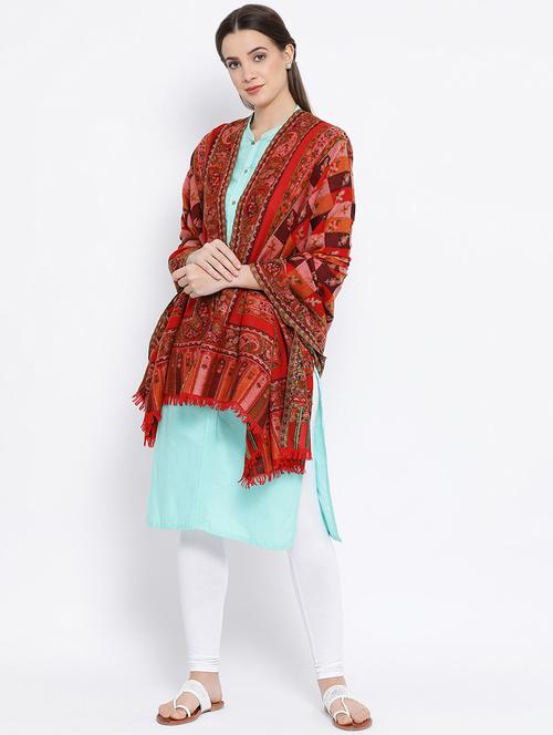 checkered wool shawl - 16645167 - Very Small Image - 1