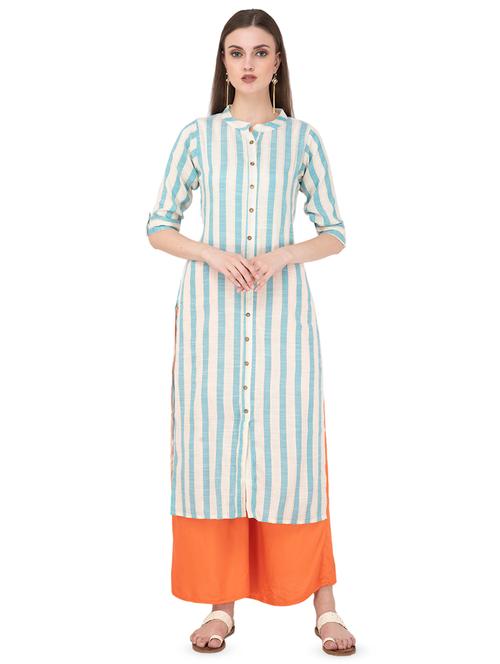 striped straight kurta - 16645280 - Very Small Image - 1
