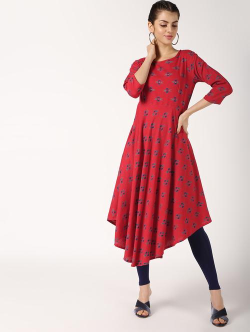 asymmetric printed kurta - 16645650 - Very Small Image - 1