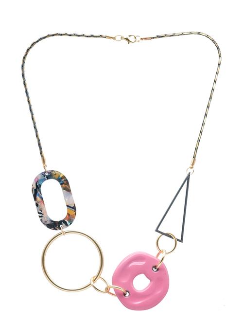 pink satin less steel long necklace - 16645665 - Very Small Image - 1