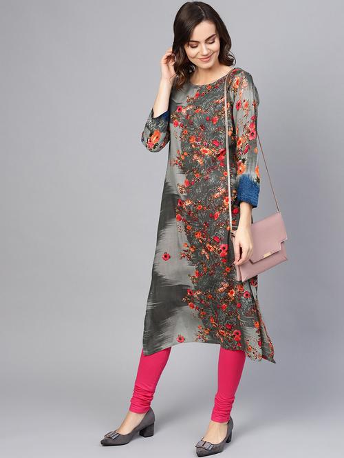 floral straight kurta - 16645955 - Very Small Image - 1
