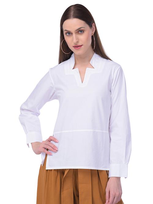 notch neck long sleeved top - 16646148 - Very Small Image - 1