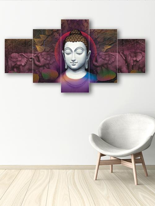lord buddha premium canvas painting set of 5 - 16648111 - Very Small Image - 1