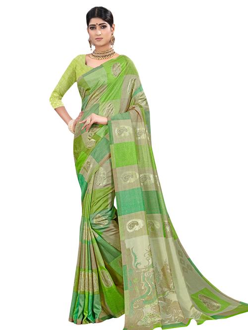 paisley printed saree with blouse - 16649416 - Very Small Image - 1