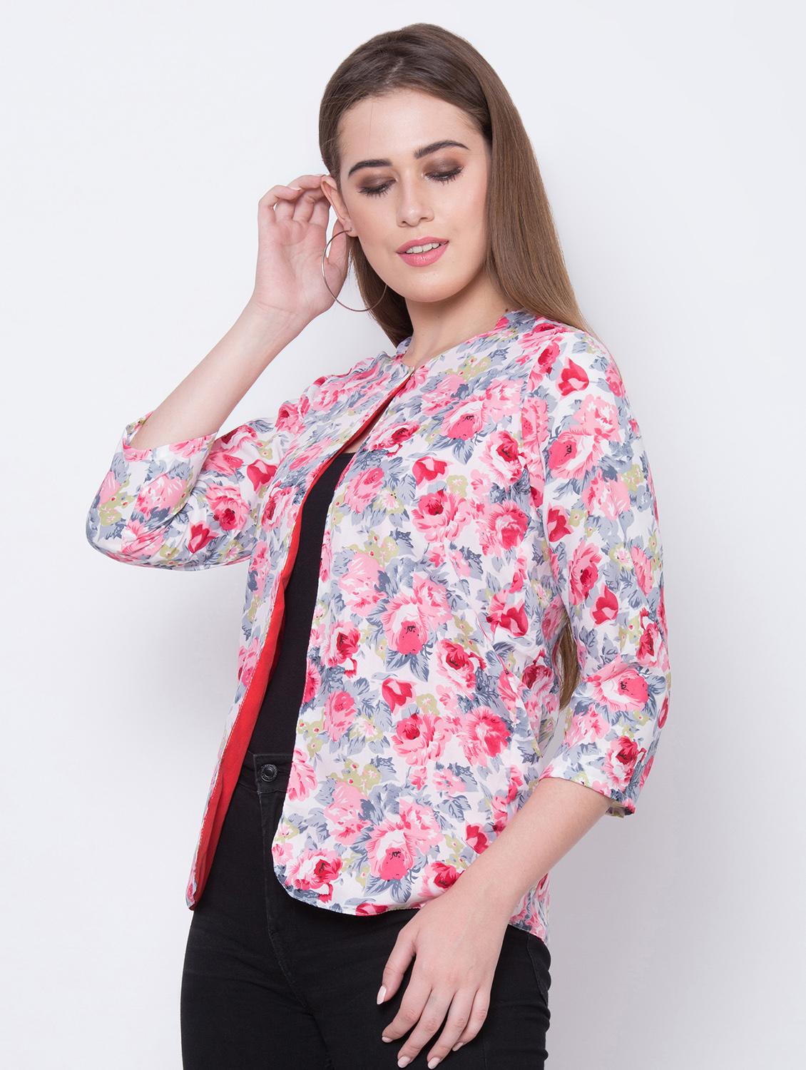 long sleeved floral summer jacket - 16649550 - Standard Image - 2