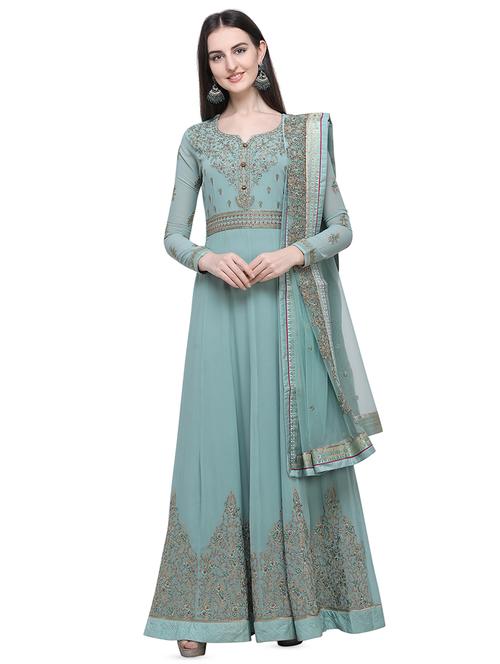 embroidered semi-stitched suit - 16649615 - Very Small Image - 1