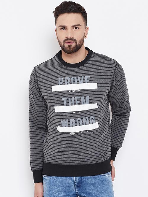 grey chest print sweatshirt - 16650261 - Very Small Image - 1