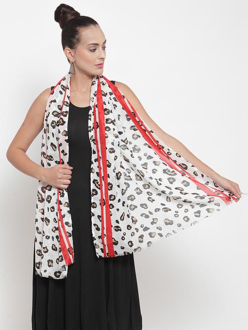 white cotton stole - 16653599 - Very Small Image - 1
