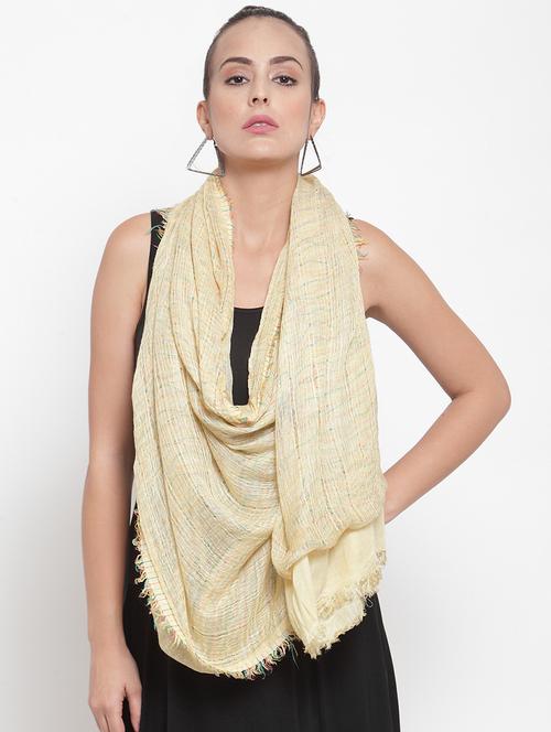 yellow cotton stole - 16653608 - Very Small Image - 1