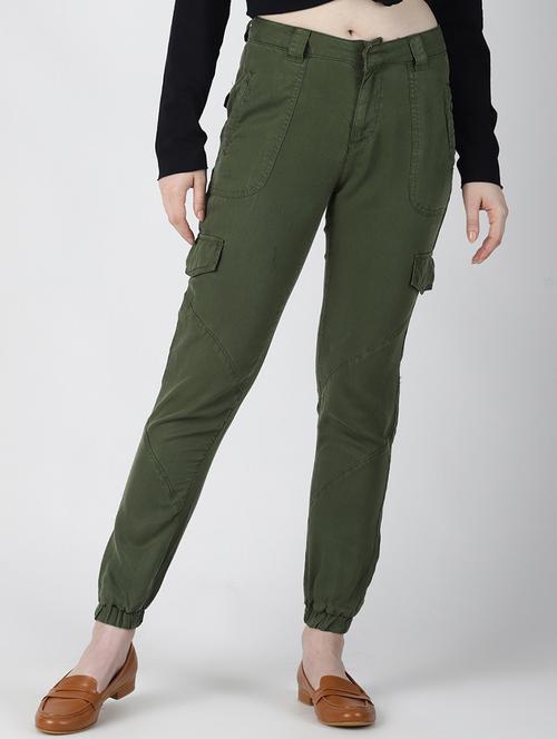 high rise solid cargos trouser - 16654645 - Very Small Image - 1