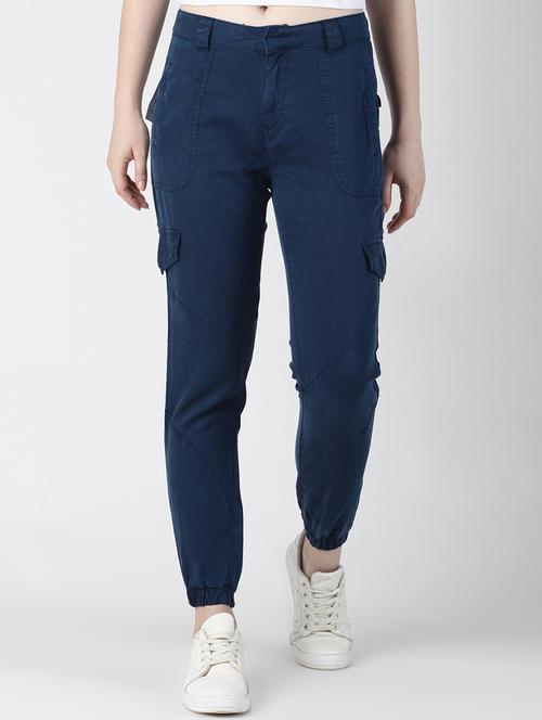 high rise solid cargos trouser - 16654646 - Very Small Image - 1