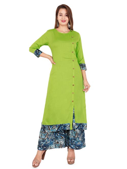 solid kurta palazzo set - 16659611 - Very Small Image - 1