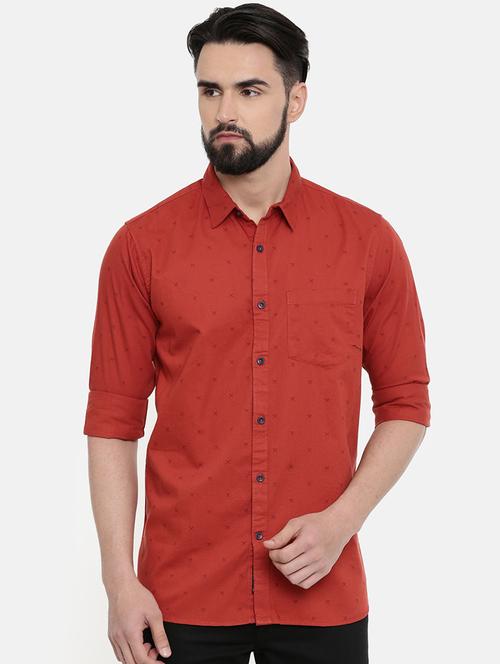 red printed casual shirt - 16661481 - Very Small Image - 1