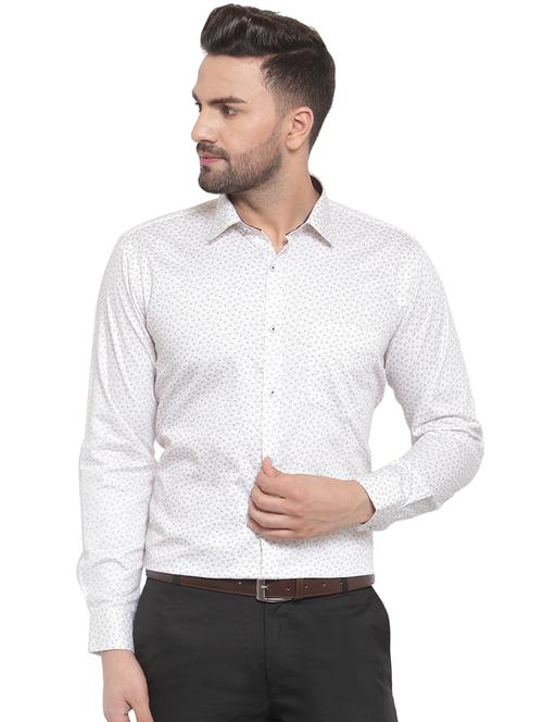 white floral print formal shirt - 16661926 - Very Small Image - 1