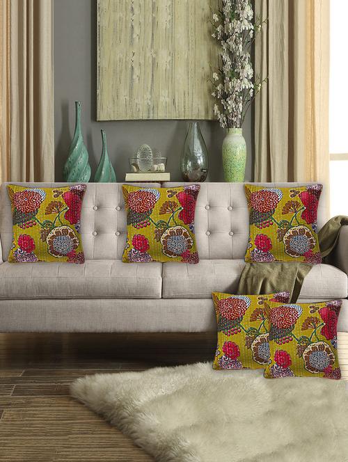  cotton kantha work fruit print cushion cover   - 16662816 - Very Small Image - 1