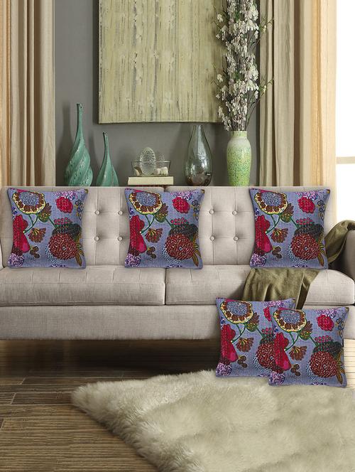  cotton kantha work fruit print cushion cover   - 16662818 - Very Small Image - 1