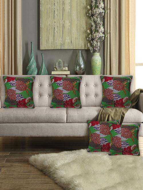  cotton kantha work fruit print cushion cover   - 16662820 - Very Small Image - 1