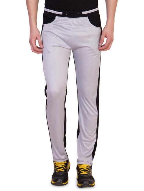 grey color block full length track pant - 16664682 - Very Small Image - 1