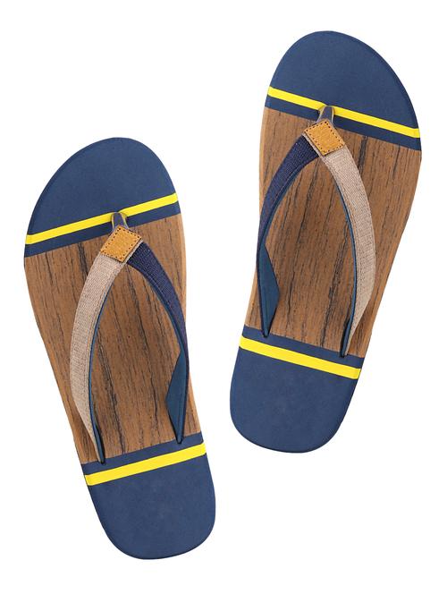 blue synthetic & mesh slip on flip flops - 16666324 - Very Small Image - 1