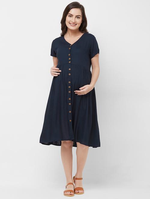 v neck button up maternity dress - 16666333 - Very Small Image - 1