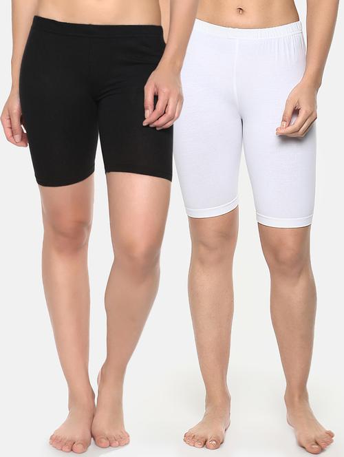 set of 2 solid cycling shorts - 16666383 - Very Small Image - 1