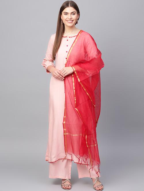 gota patti kurta palazzo with dupatta set - 16667085 - Very Small Image - 1