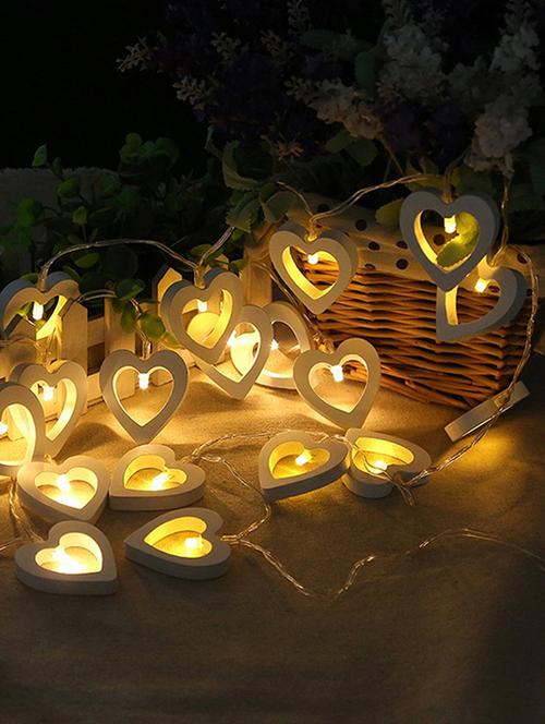 pretty heart shaped gold colour lights - 16667719 - Very Small Image - 1