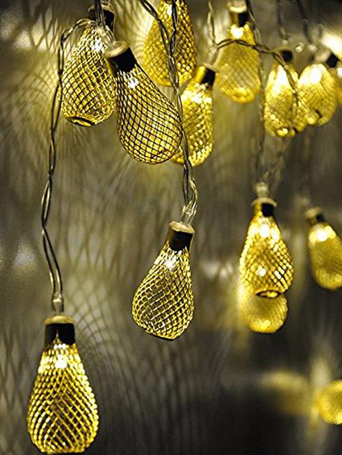 bulb shaped net design golden lights - 16667734 - Very Small Image - 1